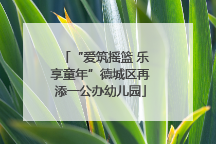“爱筑摇篮 乐享童年”德城区再添一公办幼儿园