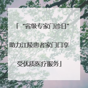 “省级专家门诊日”助力江陵患者家门口享受优质医疗服务