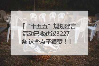 “十五五”规划建言活动已收建议3227条 这些点子很赞！