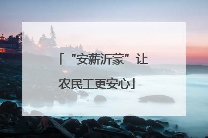 “安薪沂蒙”让农民工更安心