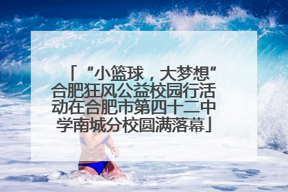 “小篮球，大梦想”合肥狂风公益校园行活动在合肥市第四十二中学南城分校圆满落幕