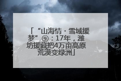 “山海情・雪域援梦”⑨：17年，潍坊援藏把4万亩高原荒漠变绿洲