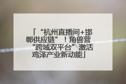 “杭州直播间+邯郸供应链”！角兽营“跨域双平台”激活鸡泽产业新动能