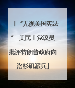 “无视美国宪法” 美民主党议员批评特朗普政府向洛杉矶派兵