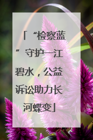 “检察蓝”守护一江碧水，公益诉讼助力长河蝶变