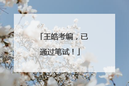 王皓考编，已通过笔试！