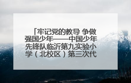 牢记党的教导 争做强国少年——中国少年先锋队临沂第九实验小学（北校区）第三次代表大会胜利召开