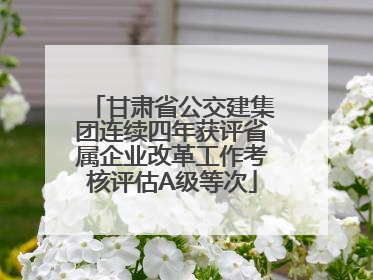 甘肃省公交建集团连续四年获评省属企业改革工作考核评估A级等次