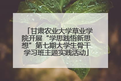 甘肃农业大学草业学院开展“学思践悟新思想”第七期大学生骨干学习班主题实践活动