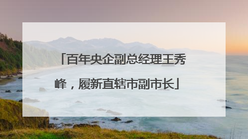 百年央企副总经理王秀峰，履新直辖市副市长