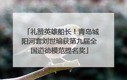 礼赞英雄船长！青岛城阳河套刘世瑜获第九届全国道德模范提名奖