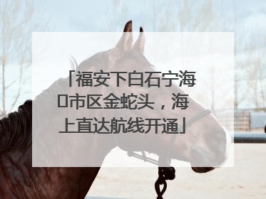 福安下白石宁海⇆市区金蛇头，海上直达航线开通