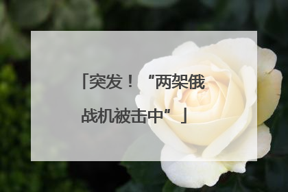 突发！“两架俄战机被击中”