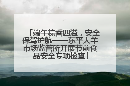 端午粽香四溢，安全保驾护航——东平大羊市场监管所开展节前食品安全专项检查