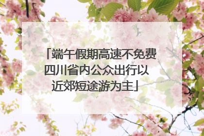 端午假期高速不免费 四川省内公众出行以近郊短途游为主