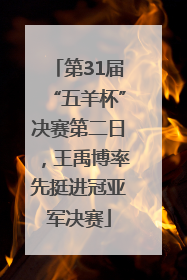 第31届“五羊杯”决赛第二日，王禹博率先挺进冠亚军决赛