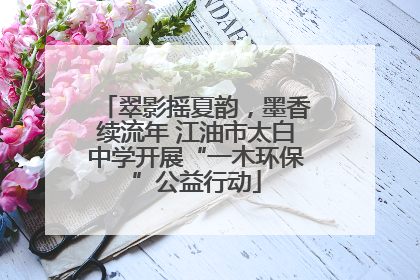 翠影摇夏韵，墨香续流年 江油市太白中学开展“一木环保”公益行动