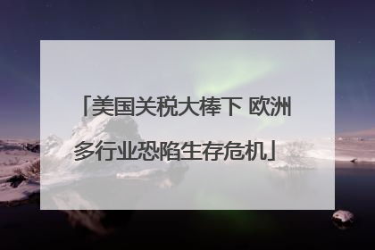 美国关税大棒下 欧洲多行业恐陷生存危机