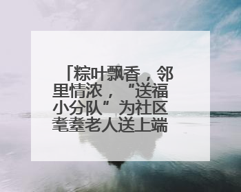 粽叶飘香，邻里情浓，“送福小分队”为社区耄耋老人送上端午祝福
