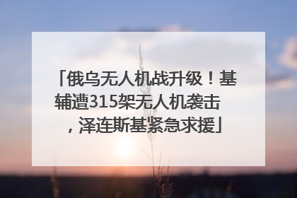 俄乌无人机战升级！基辅遭315架无人机袭击，泽连斯基紧急求援