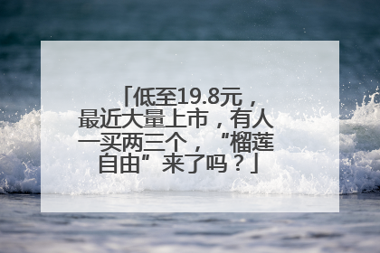 低至19.8元，最近大量上市，有人一买两三个，“榴莲自由”来了吗？