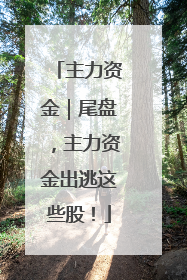 主力资金｜尾盘，主力资金出逃这些股！