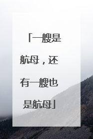 一艘是航母，还有一艘也是航母