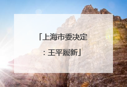 上海市委决定：王平履新