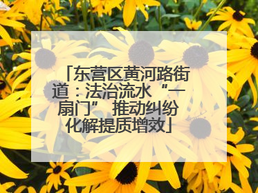 东营区黄河路街道：法治流水“一扇门” 推动纠纷化解提质增效