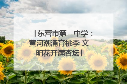 东营市第一中学：黄河潮涌育桃李 文明花开满杏坛