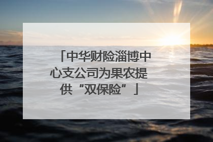 中华财险淄博中心支公司为果农提供“双保险”