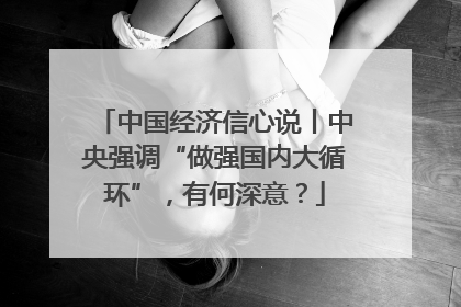 中国经济信心说丨中央强调“做强国内大循环”，有何深意？