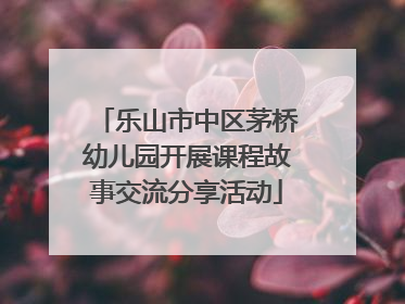 乐山市中区茅桥幼儿园开展课程故事交流分享活动