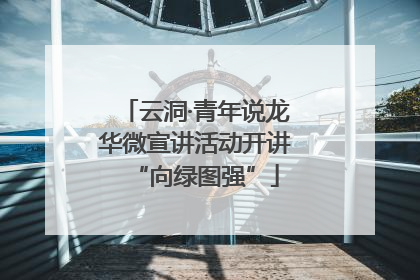 云洞·青年说龙华微宣讲活动开讲“向绿图强”