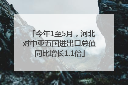 今年1至5月，河北对中亚五国进出口总值同比增长1.1倍