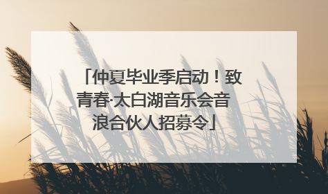 仲夏毕业季启动！致青春·太白湖音乐会音浪合伙人招募令
