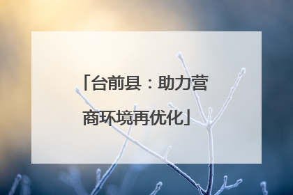 台前县：助力营商环境再优化
