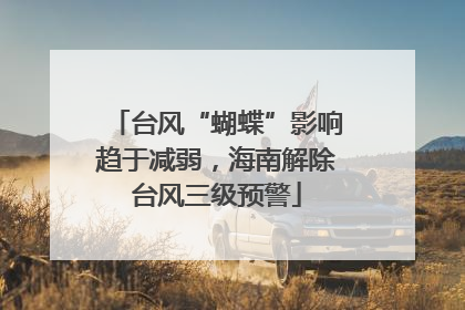 台风“蝴蝶”影响趋于减弱，海南解除台风三级预警