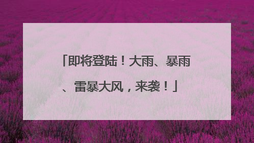 即将登陆！大雨、暴雨、雷暴大风，来袭！