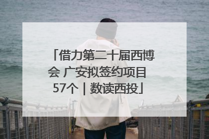 借力第二十届西博会 广安拟签约项目57个｜数读西投