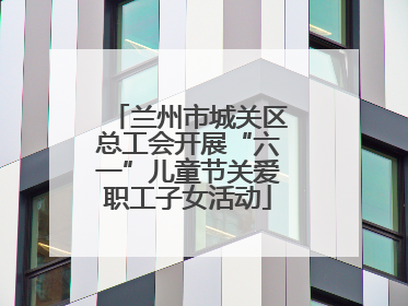 兰州市城关区总工会开展“六一”儿童节关爱职工子女活动