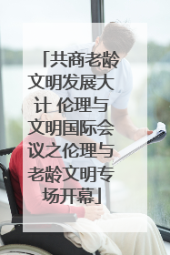 共商老龄文明发展大计 伦理与文明国际会议之伦理与老龄文明专场开幕