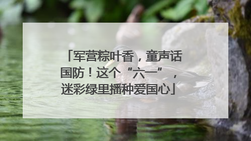 军营粽叶香，童声话国防！这个“六一”，迷彩绿里播种爱国心