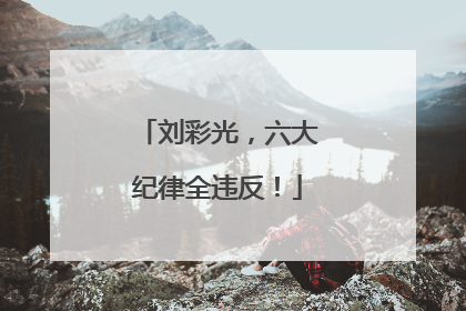 刘彩光，六大纪律全违反！