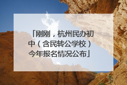 刚刚，杭州民办初中（含民转公学校）今年报名情况公布