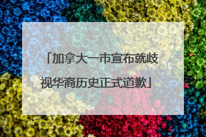 加拿大一市宣布就歧视华裔历史正式道歉
