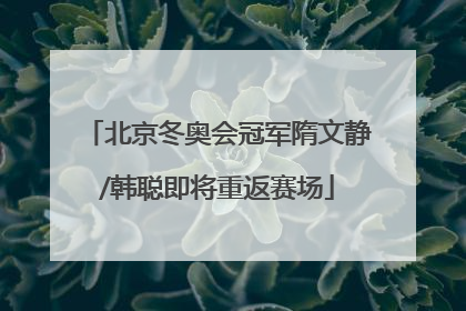 北京冬奥会冠军隋文静/韩聪即将重返赛场