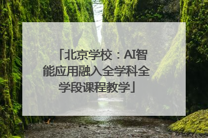 北京学校：AI智能应用融入全学科全学段课程教学