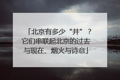 北京有多少“井”？它们串联起北京的过去与现在、烟火与诗意