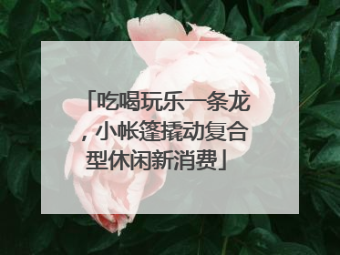 吃喝玩乐一条龙，小帐篷撬动复合型休闲新消费